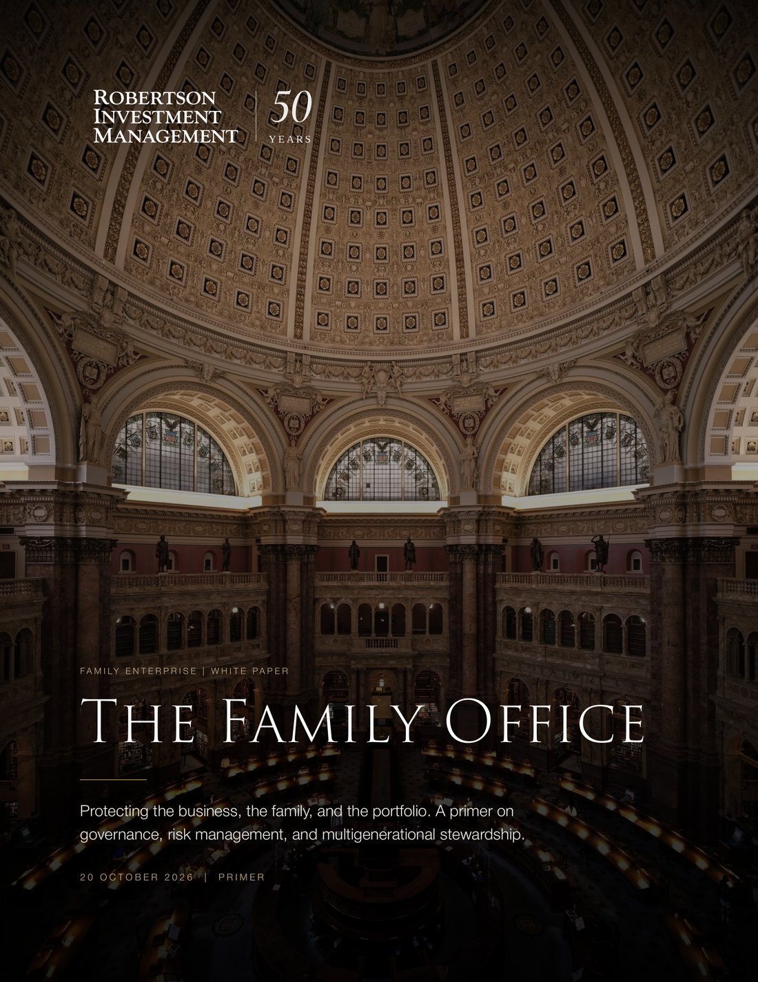 Cover of The Family Office, a white paper by Robertson Investment Management