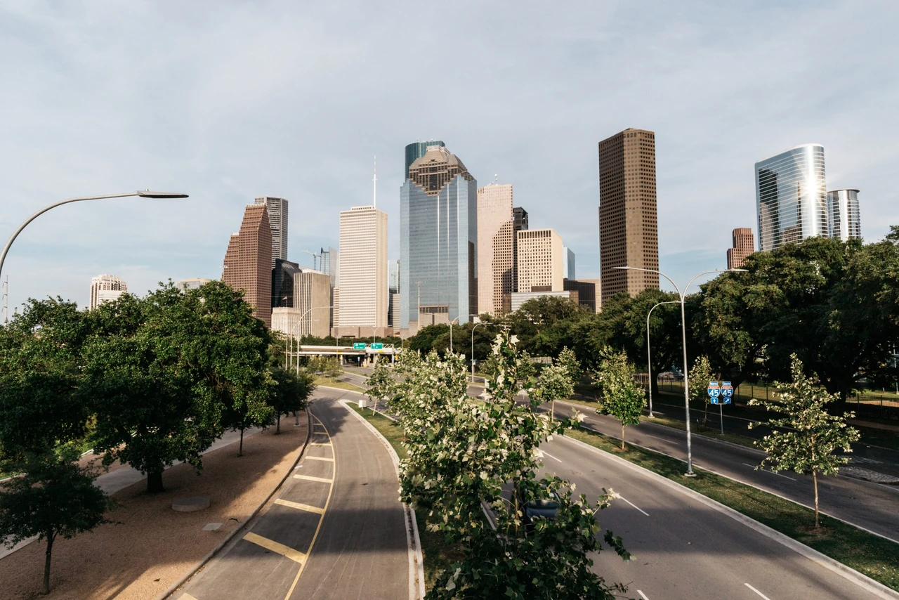 Houston skyline from Allen Parkway