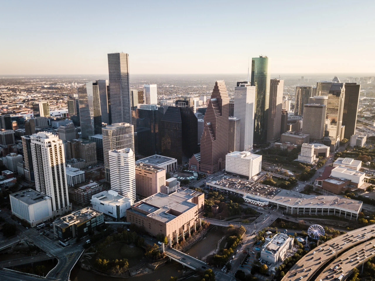 Aerial view of downtown Houston